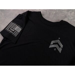 Til Valhalla Project Mens Black Graphic T-Shirt Large Battle Scars TVP Flag